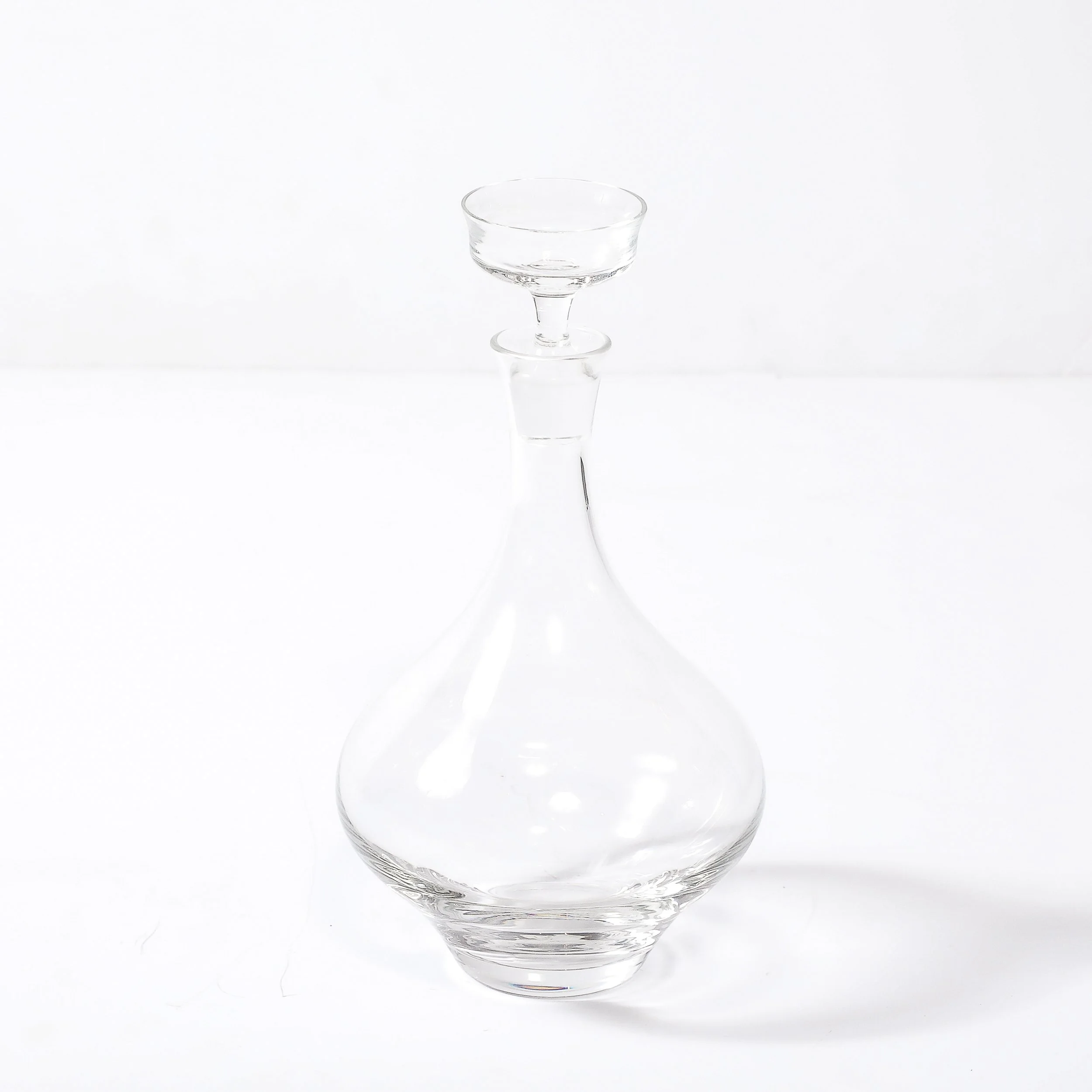 Mid-Century Modernist Drop Form Crystal Decanter signed Baccarat